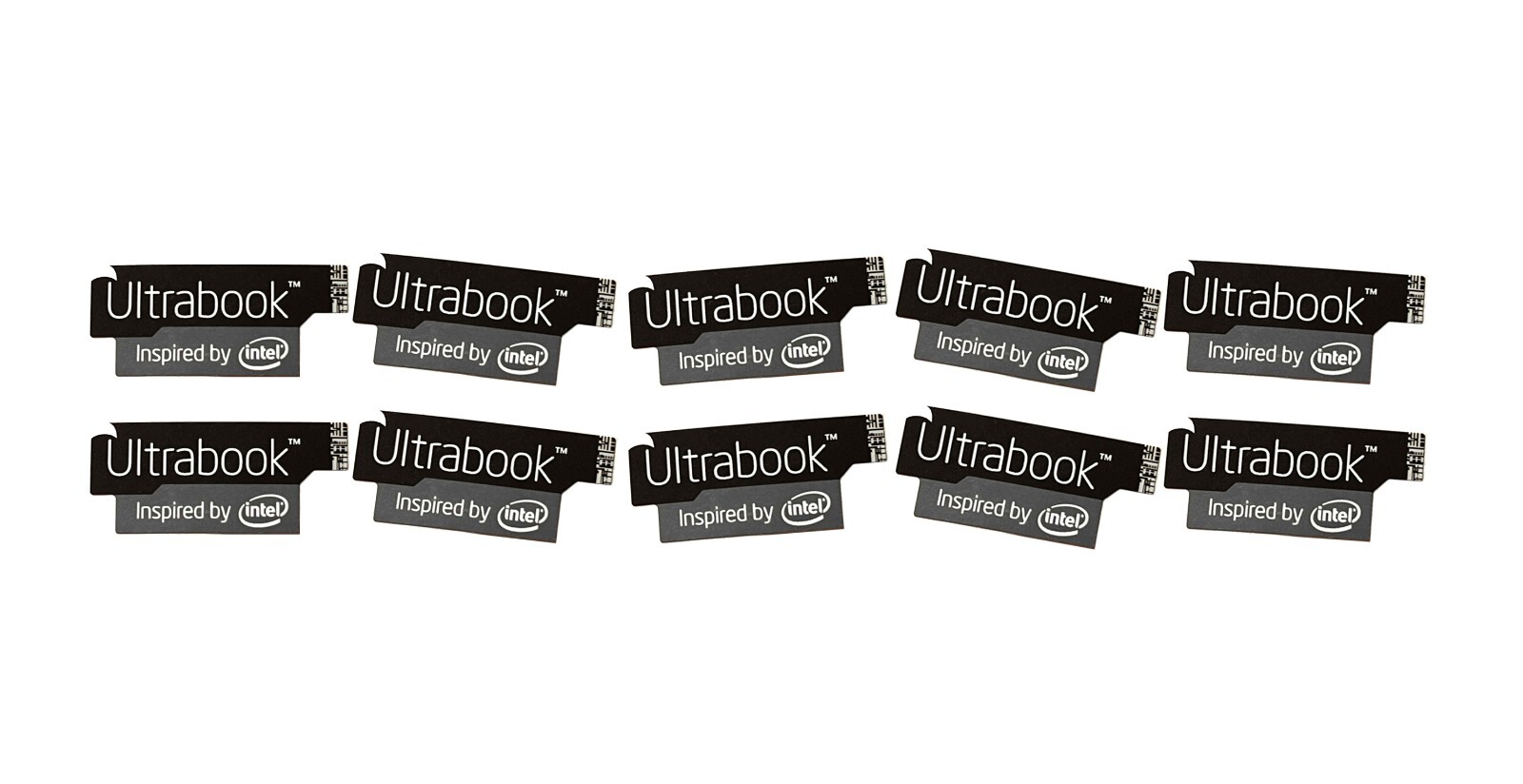 10 PCS Sticker for Ultrabook Inspired By - Black Edition 13mm x 30mm Logo Decal