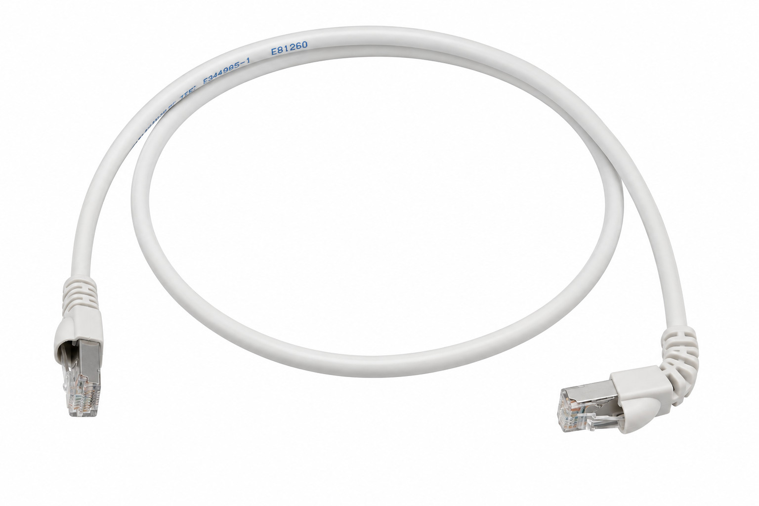 Telegärtner 100008022 Cat6A RJ45 S/FTP LSZH 90 Degree Patch Cable White 0.5m
