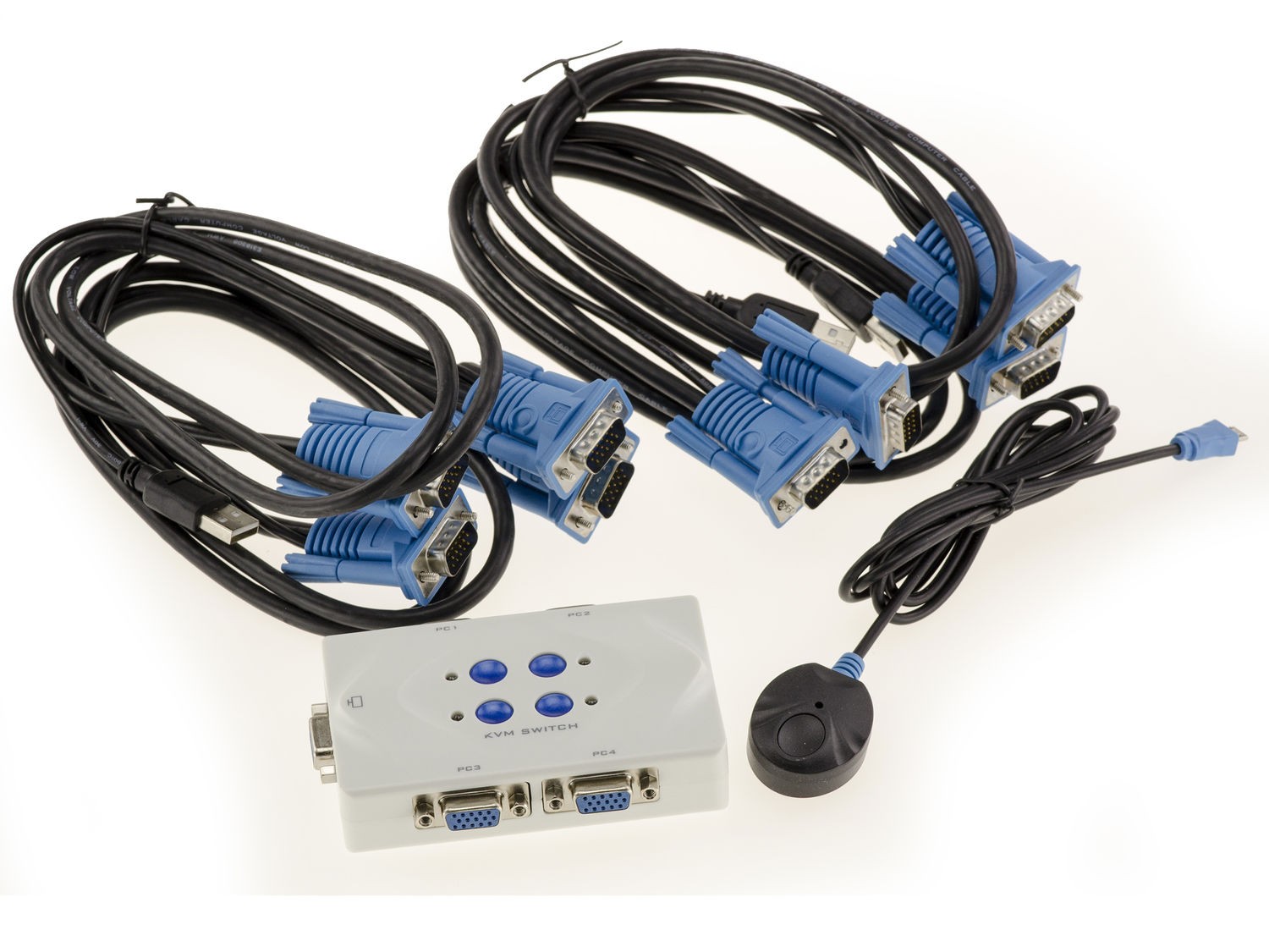 KALEA-INFORMATIQUE KVM Switch VGA USB 4 Ports Auto - Complete Kit