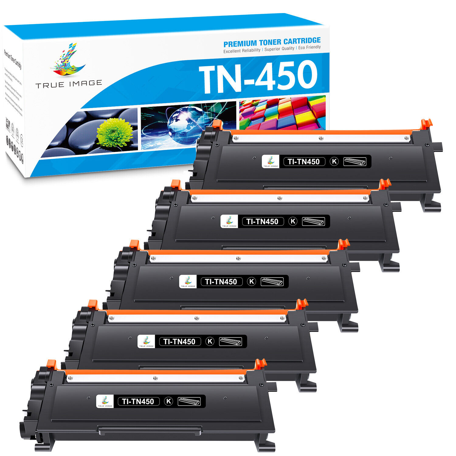 5x New Hi-Yield Toner For Brother TN450 TN-450 FAX-2840 2845 2940 MFC-7240 7360N