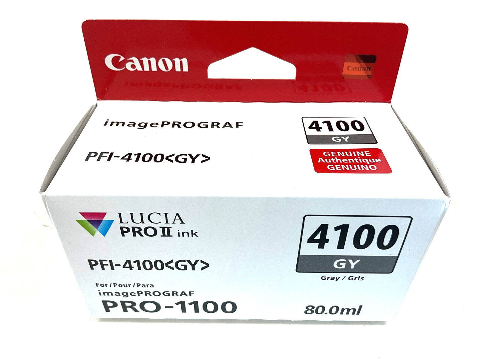 Canon Original PFI-4100 GY 80mL Gray Pigment Ink Tank - 6783C002