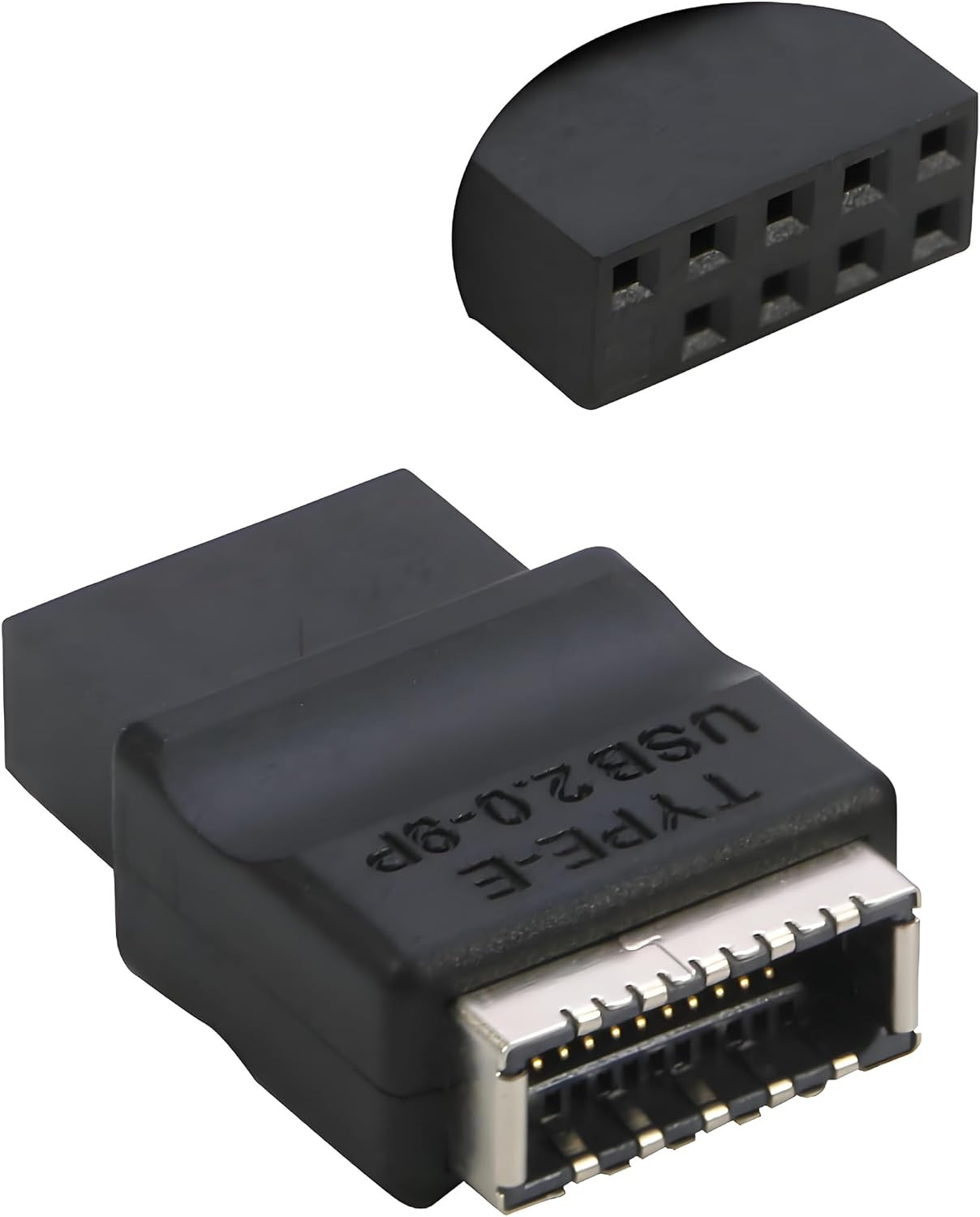 USB 2.0 to USB 3.2 Gen 1 Header Adapter, 9Pin to USB C Type-E Internal