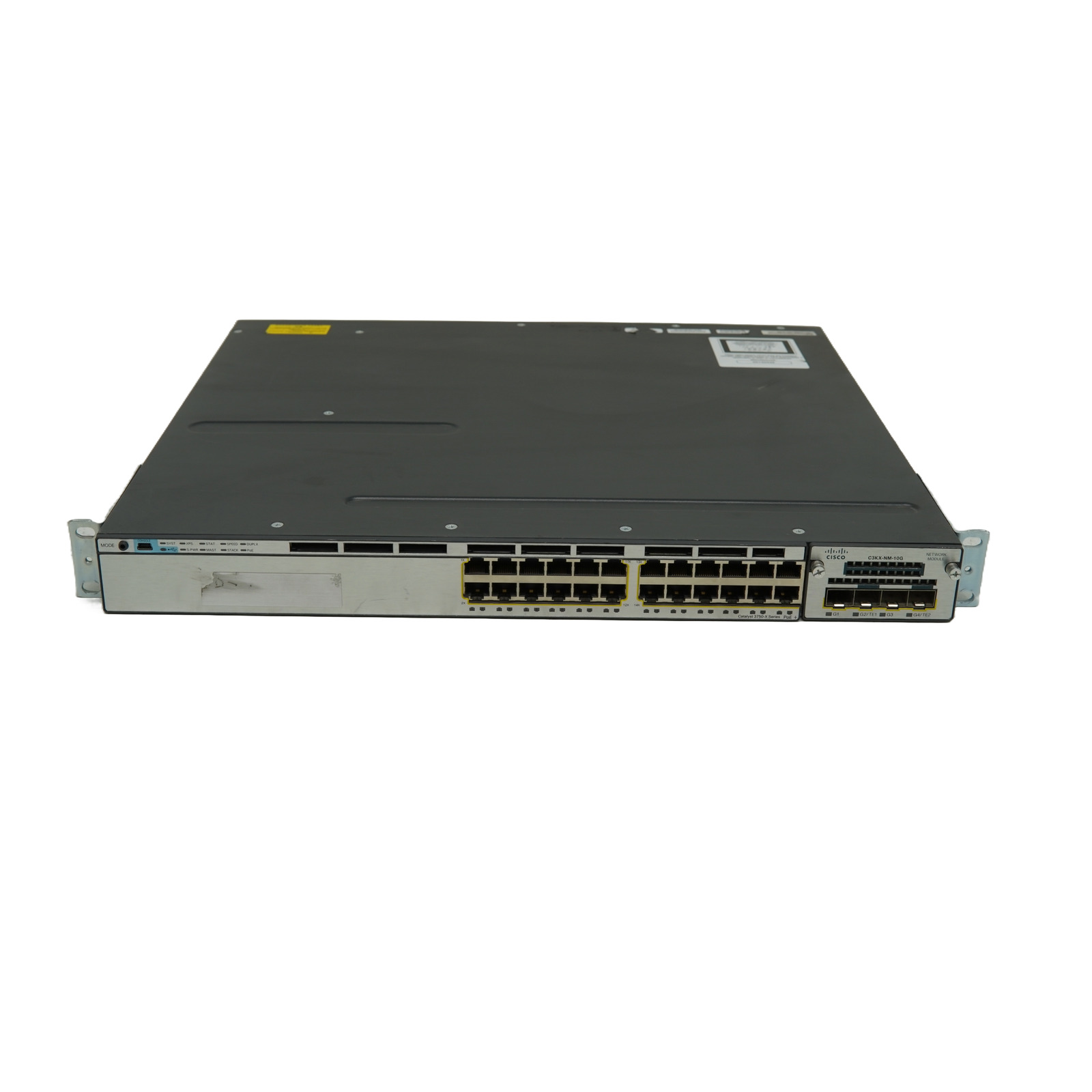 Cisco Catalyst 3750X 24-Port Managed Gigabit WS-C3750X-24P-S w/ C3KX-NM-10G