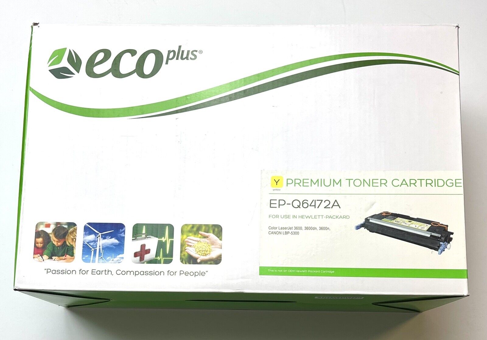 ECO PLUS Premium Toner Cartridge Yellow Y EP-Q6472A for HP Color LaserJet NEW