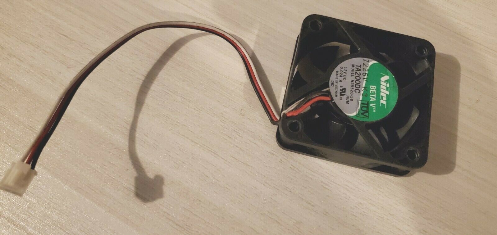 Nidec TA200DC H35520-58 Cooling FAN 12V, 3 WIRE 2"x2"x0.5" Ball Bearing - Quiet