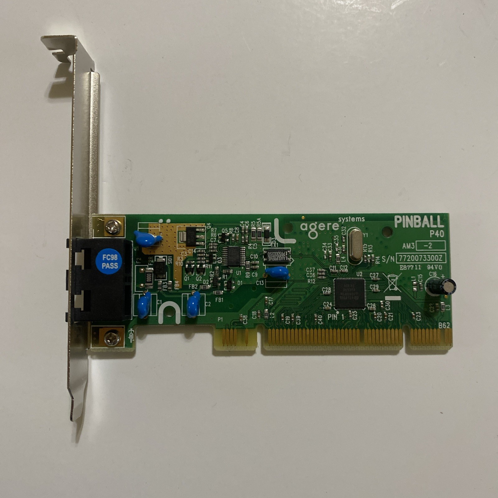HP Agere Pinball P40 PCI 56k Hi-Speed Modem 398661-001 Standard And LP Bracket P