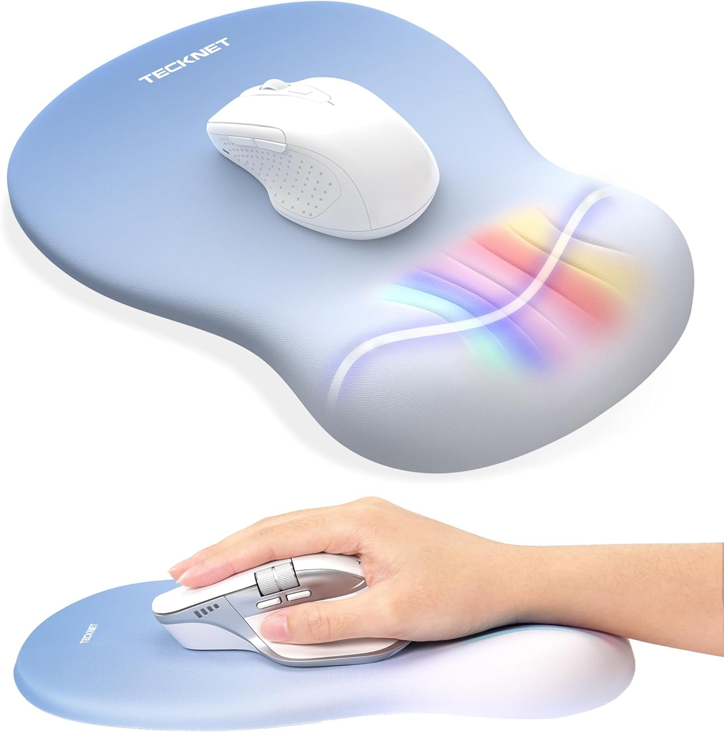 Ergonomic Mouse Pad with Wrist Rest, Memory Foam Mousepad with Wrist Support, Sm