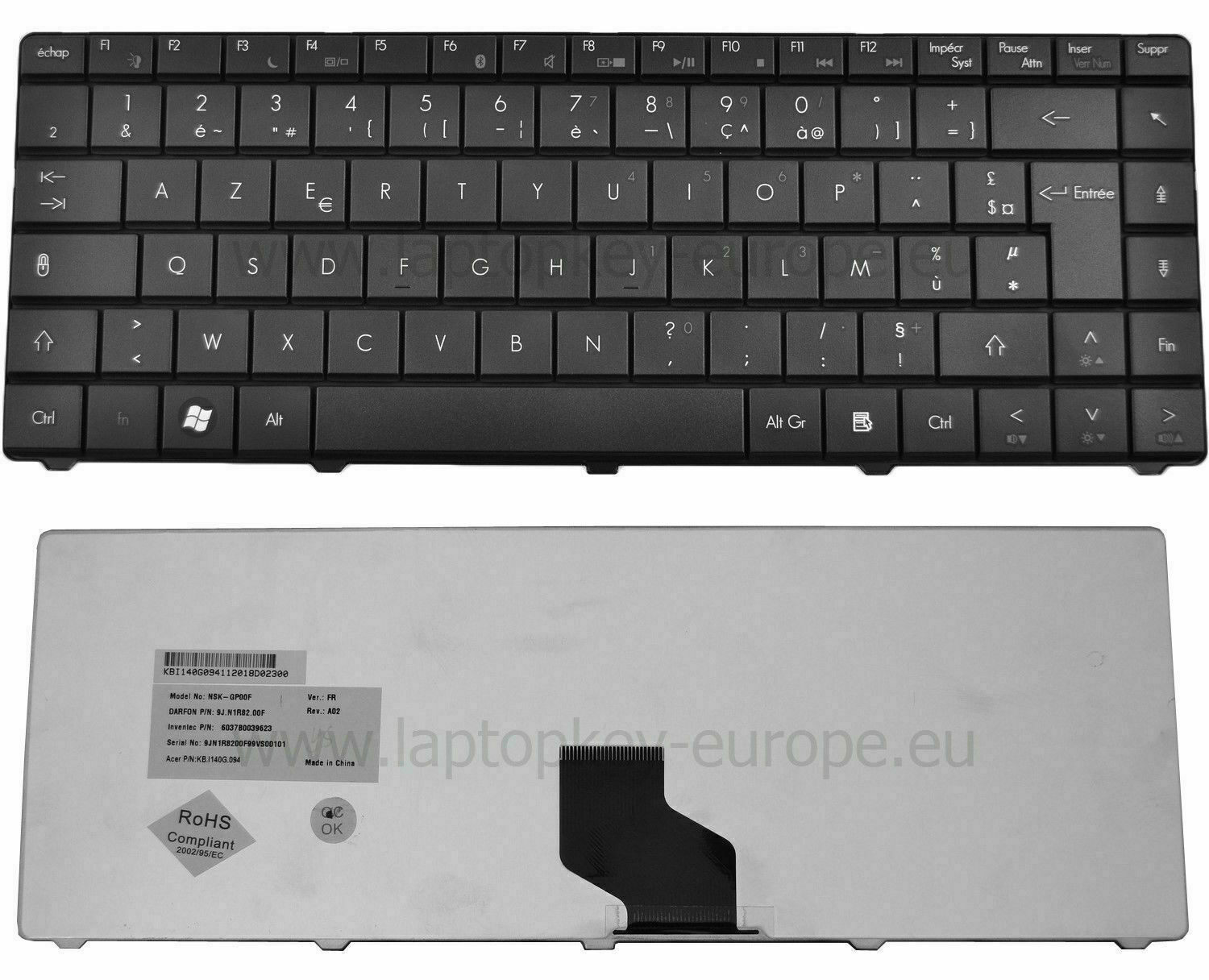 Nouveau Français clavier keyboard Gateway NV4000 NV4005 NV4008C NV4800 /AC97-FR