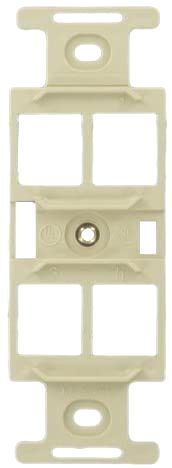 Leviton 41087-QIP QuickPort Duplex Type 106 Insert, 4-Port, Ivory