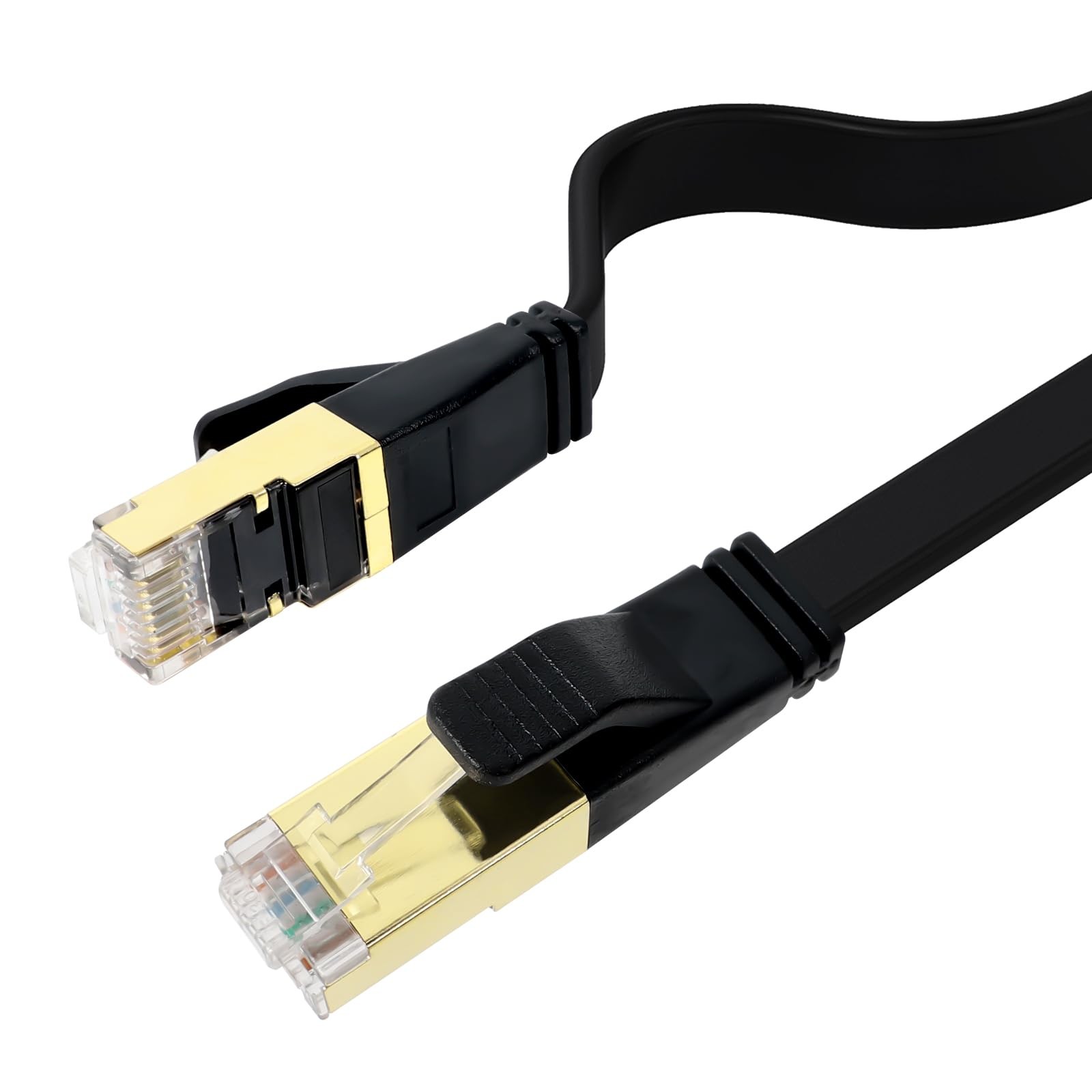 Cat8 High Speed Ethernet Cable, Flat LAN Patch Cable, 2000MHz 40Gbps, S/FTP S...