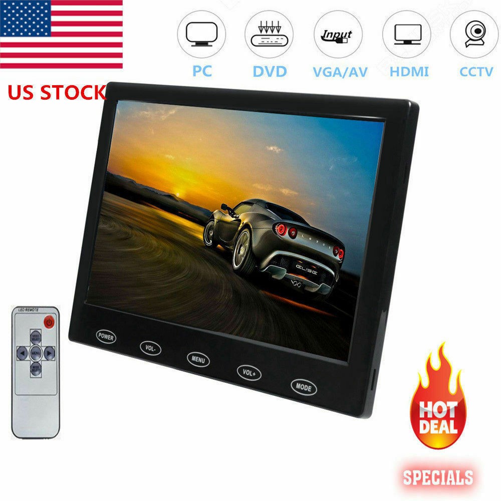 US - Portable Monitor 7 inch LCD Display Screen with AV VGA HDMI Input for PC