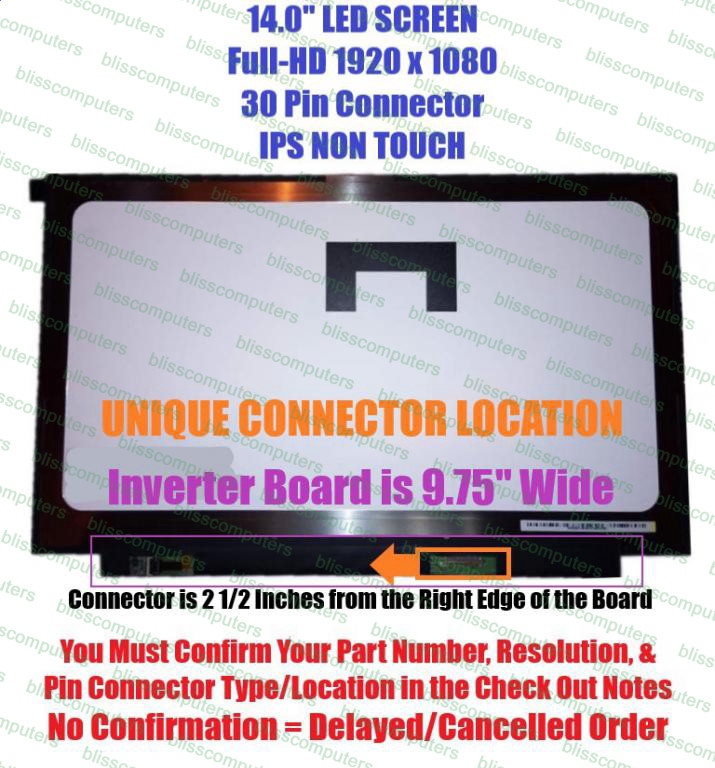 14.0" FHD LAPTOP LCD Screen NV140FHM-N61 V8.0 Lenovo fru 00NY436 P/N SD10K93482