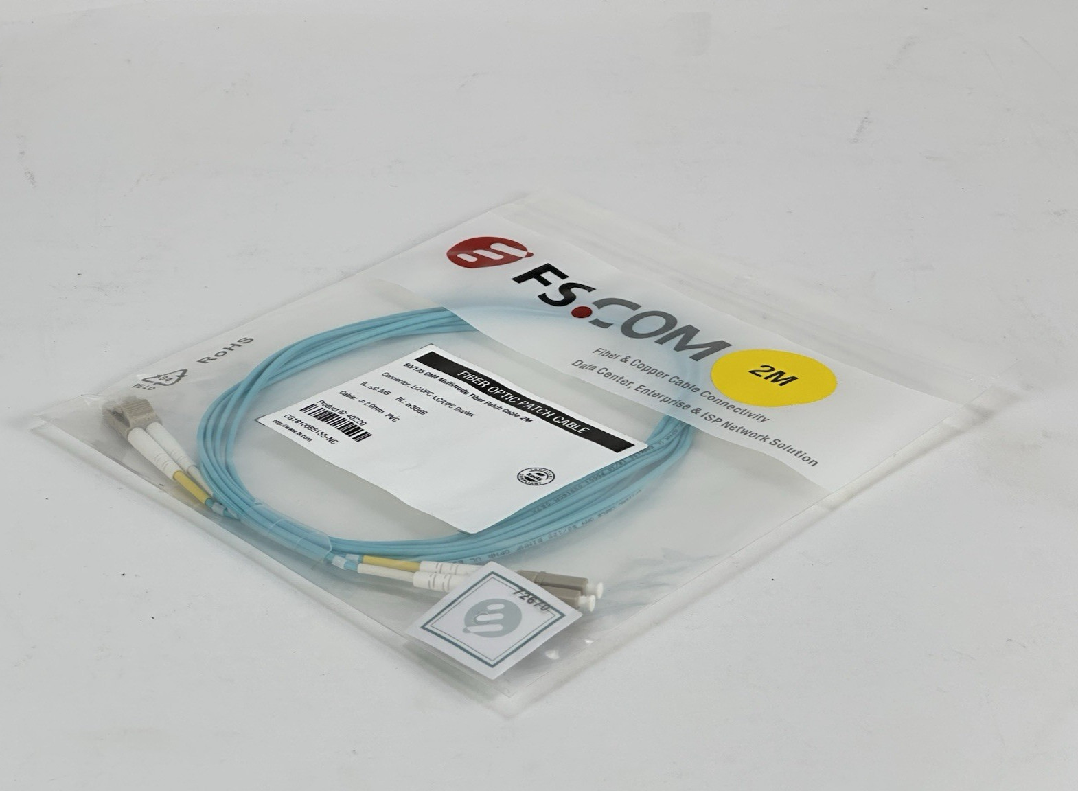 FS 50/125 OM4 Multimode LC-LC Duplex 2M Fiber Patch Cable 40220 CG1810085155