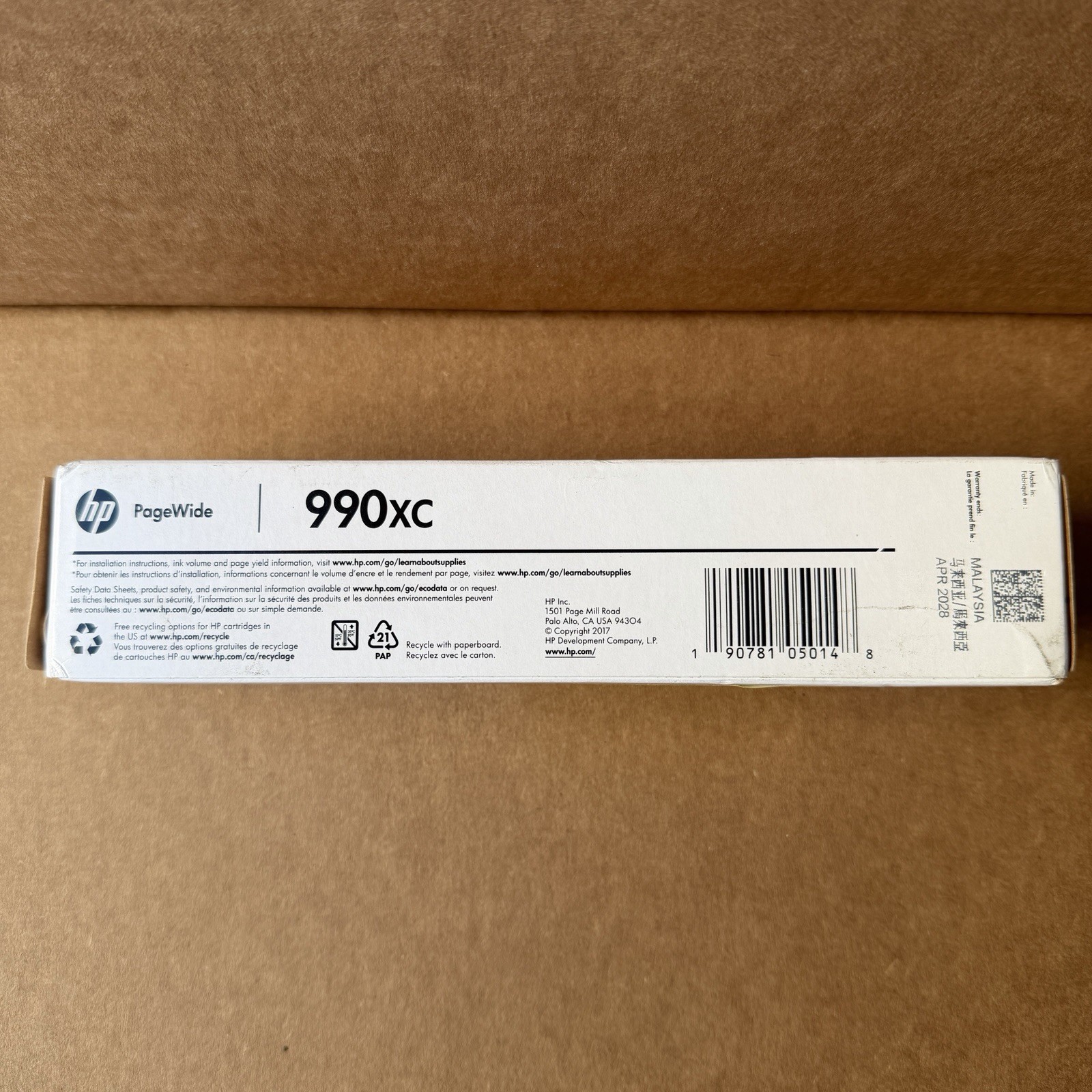 HP 990X(990XC) C High Yield Ink Cartridge M0K09XC MAGENTA EXP 2028