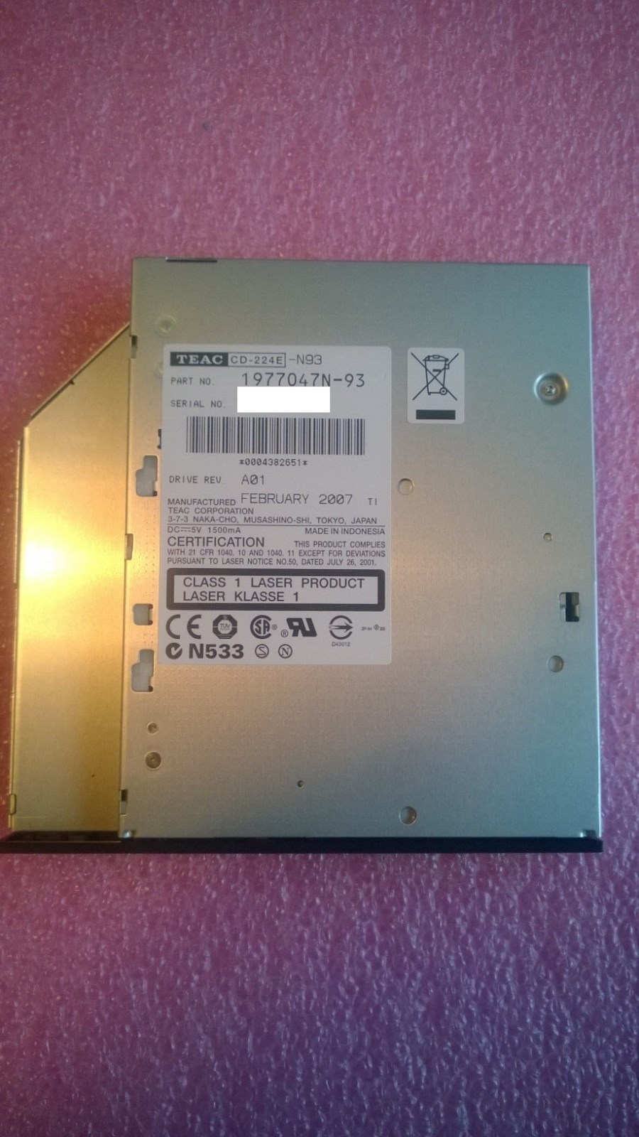 Teac CD-224E-N93 IDE CD-ROM DRIVE 1977047N-93