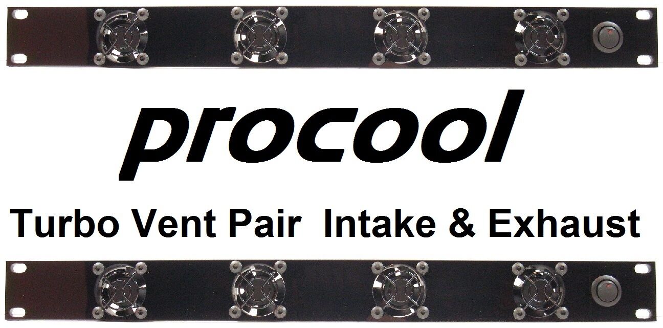 PROCOOL TV440 & TV440E - 1U Rack Mount Fan Panels - 1 intake and 1 exhaust