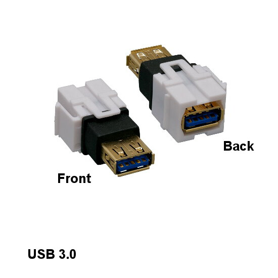 KNTK USB 3.0 A Wall Plate Keystone Snapin Module for Patch Panel Mount Box White