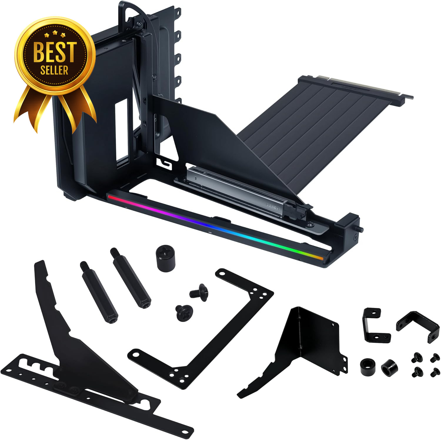 4 Slots Vertical GPU Kit (Vg4V4), Pcie 5.0 Riser, 4-Slot, Black