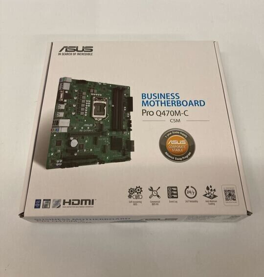 New in box Asus Pro Q470M-C/CSM Intel-based motherboard LGA1200