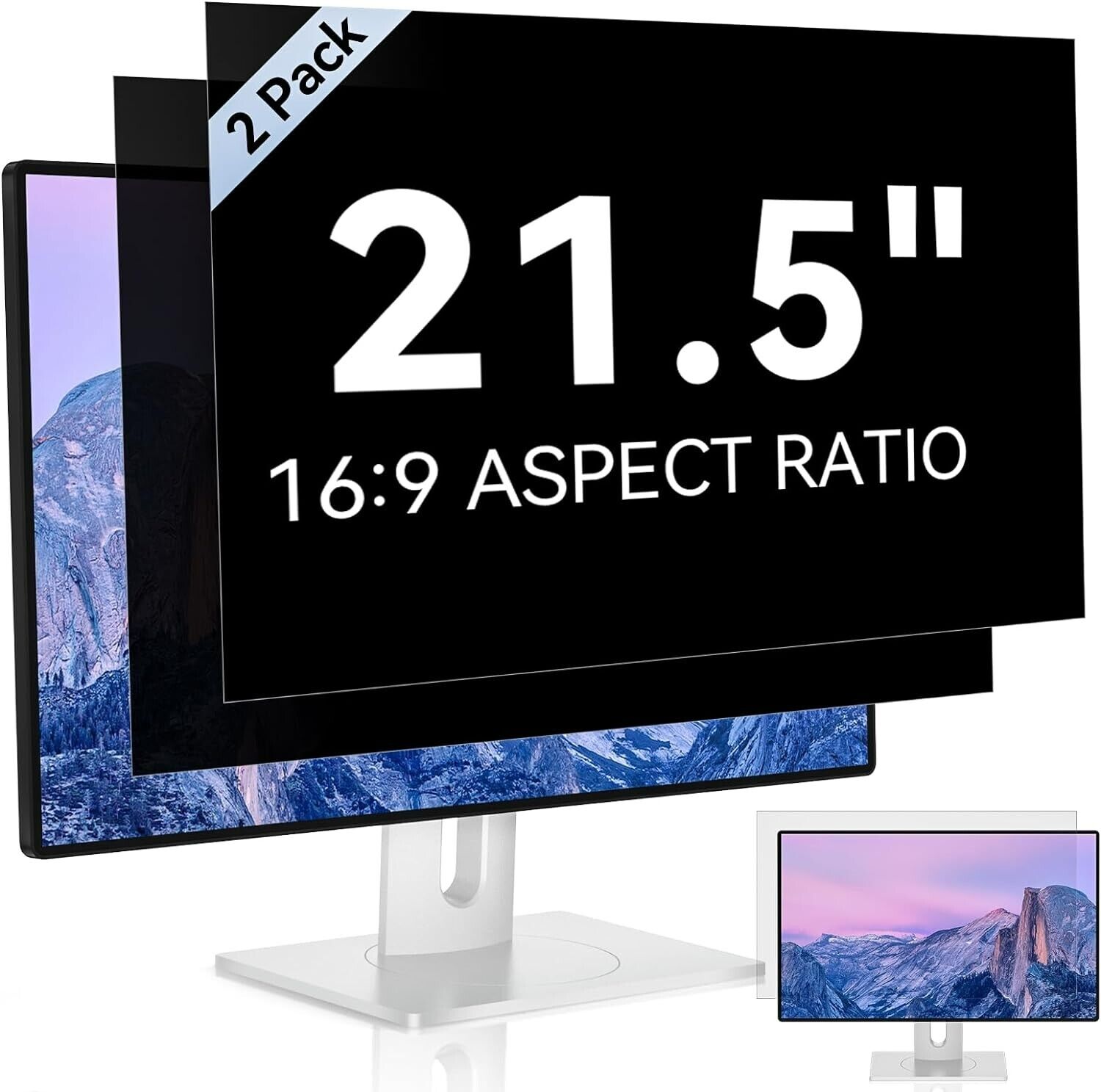2 Pack 21.5 Inch Computer Privacy Screen Shield 16:9 Widescreen Desktop Monitor