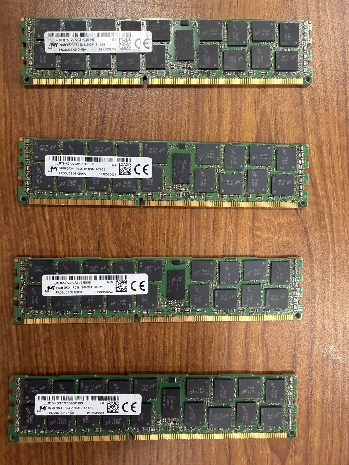 4X Micron 16GB 2RX4 PC3L 12800R Ram Memory Modules MT36KSF2G72PZ-1 G6E1HG