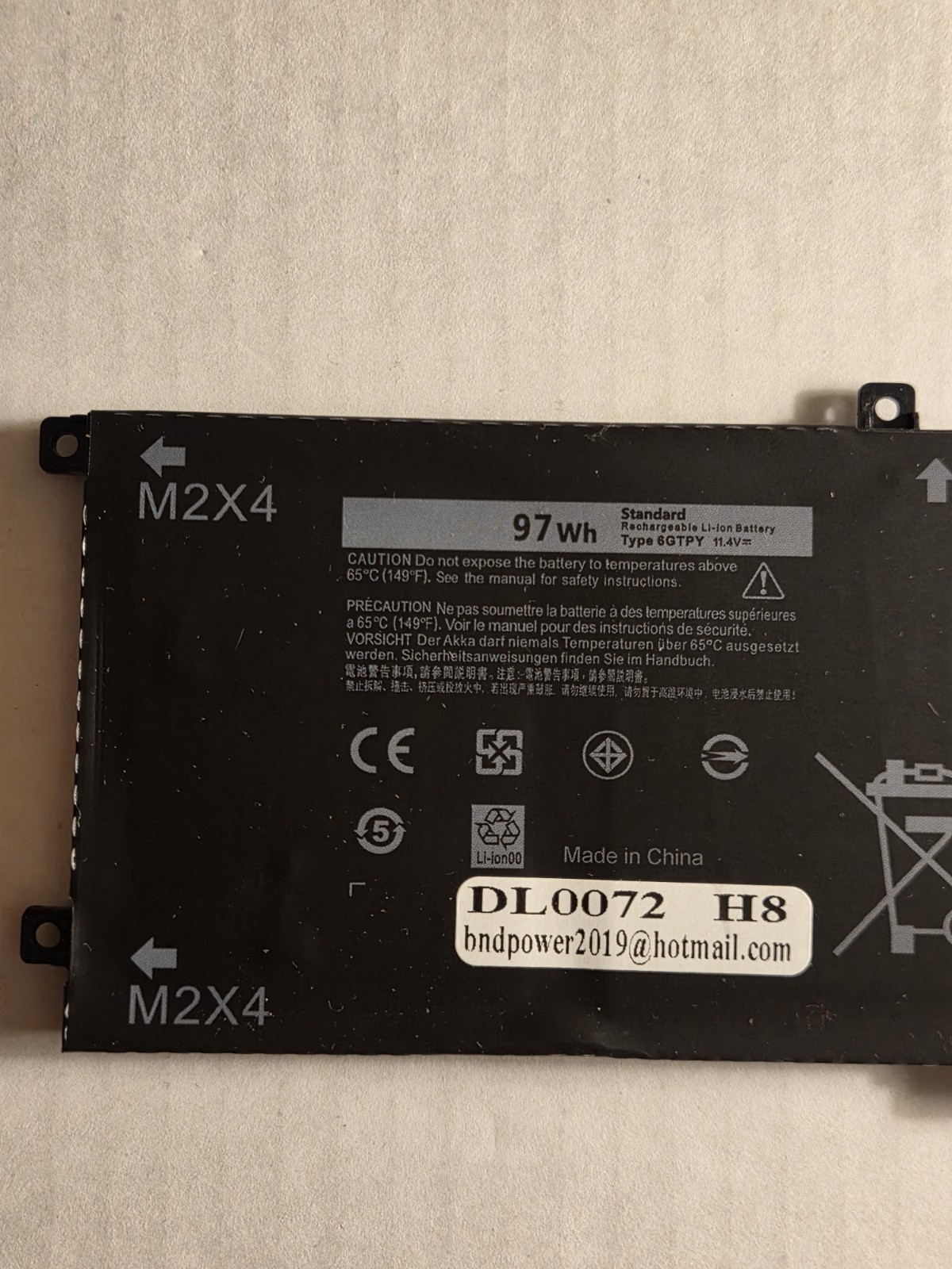 New 6 Cell 97Wh 11.4V Battery 6GTPY for Dell XPS 15 7590 9570 P56F P56F003 2021