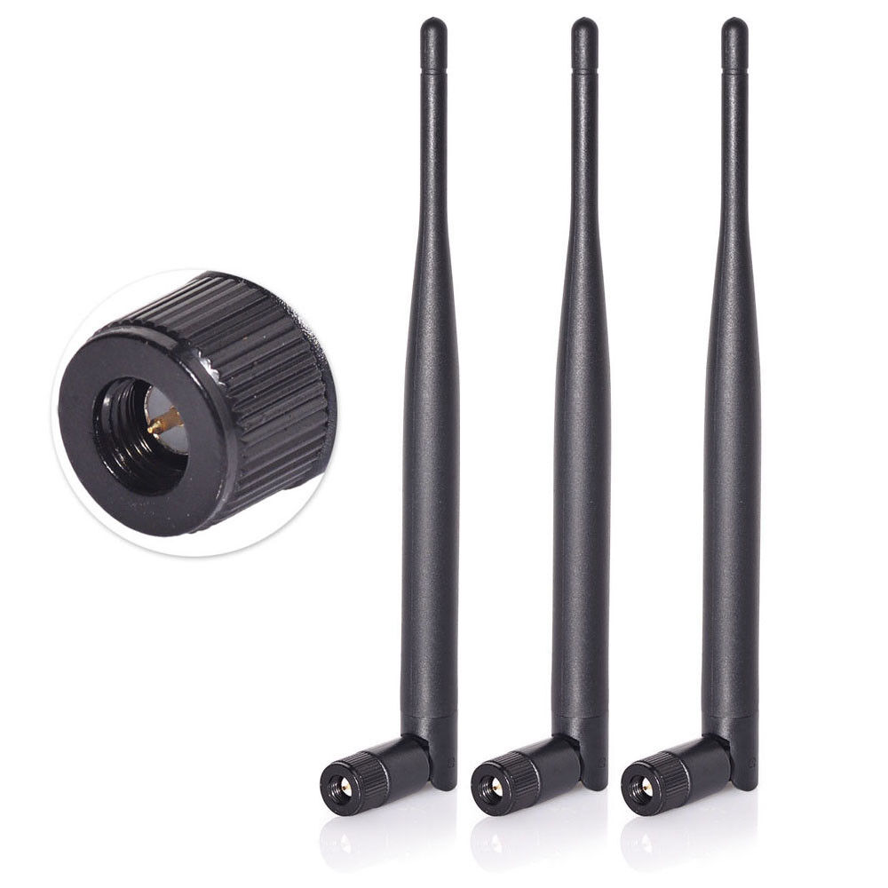 3-Pack Dual Band 2.4GHz 5GHz 6dBi SMA Male WiFi Antenna for Security IP Camera