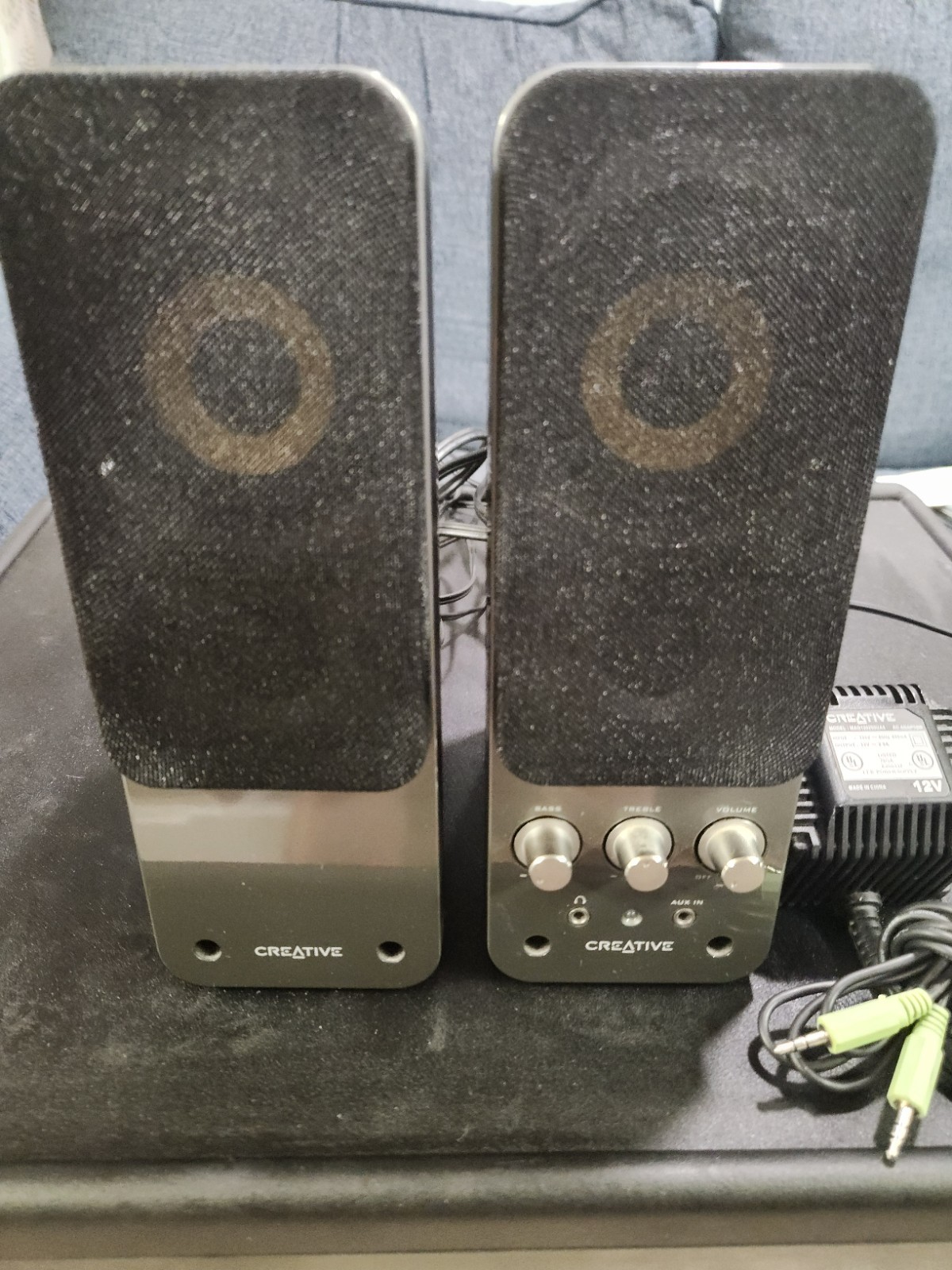 Creative GigaWorks T20 Series 2.0 Multimedia Speaker System +Audio Cable Tested 