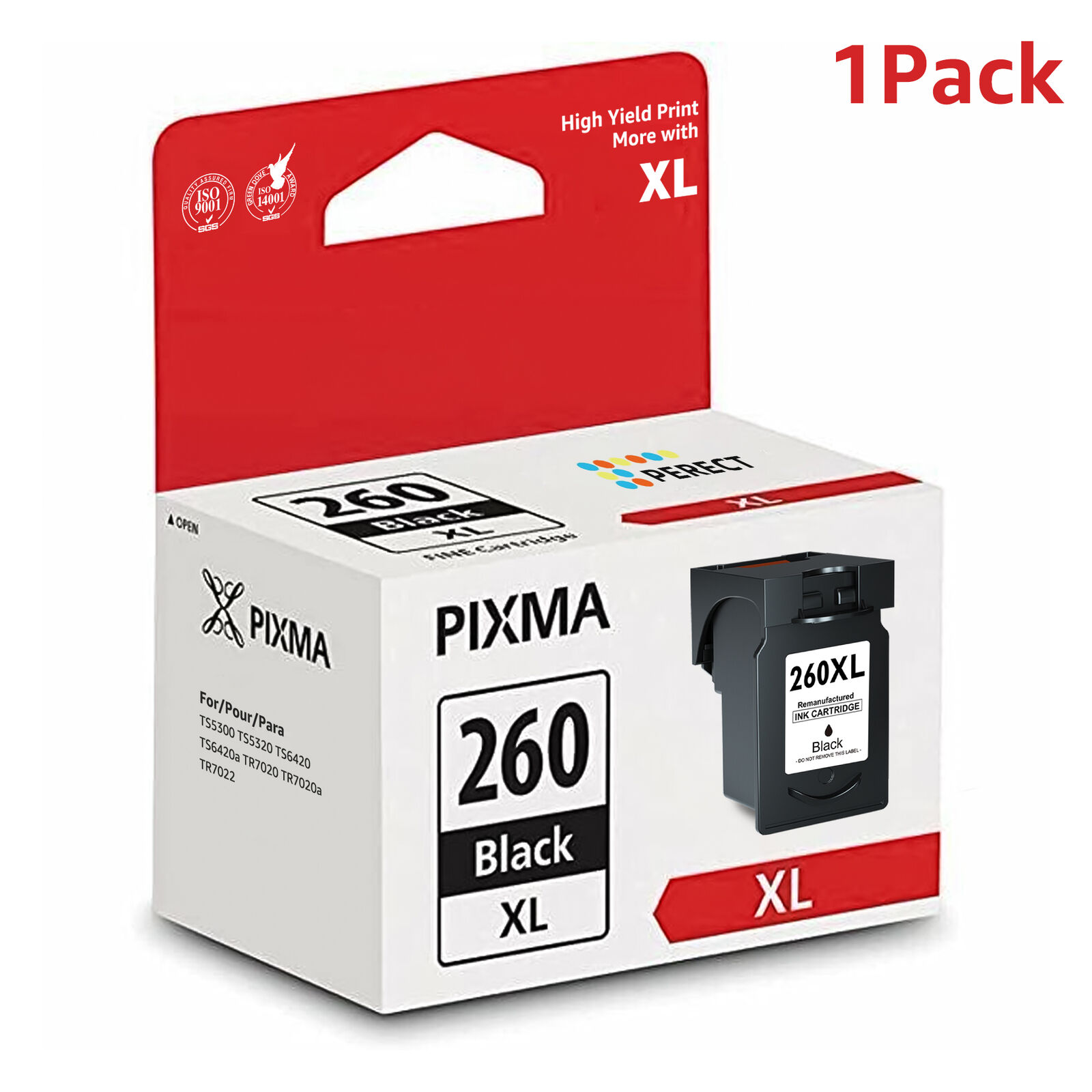1-Pack PG-260XL Ink Cartridge Compatible For Canon 260XL PIXMA TS5320 TS6420