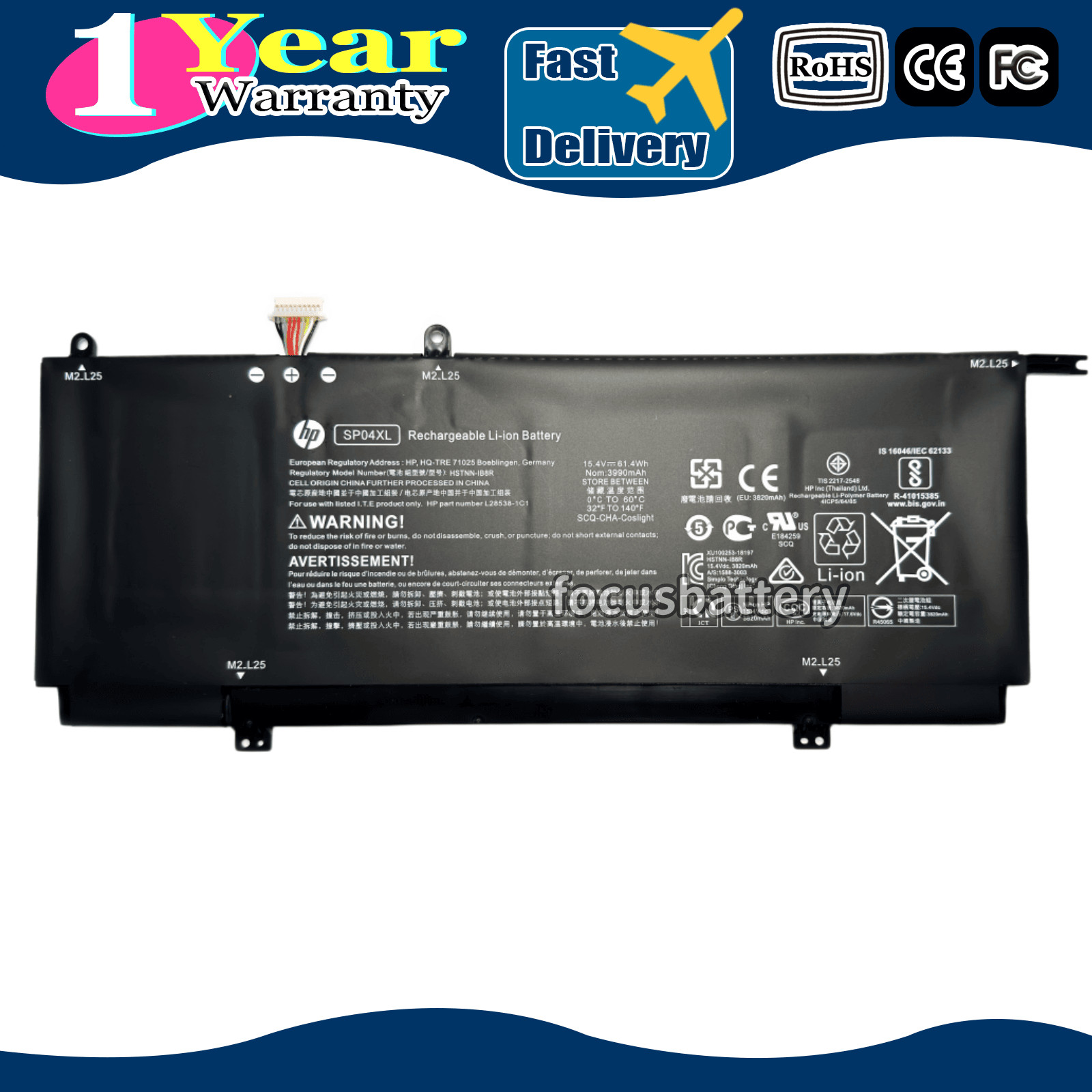New Genuine OEM SP04XL Battery for HP Spectre X360 13-AP HSTNN-OB1B L28538-AC1
