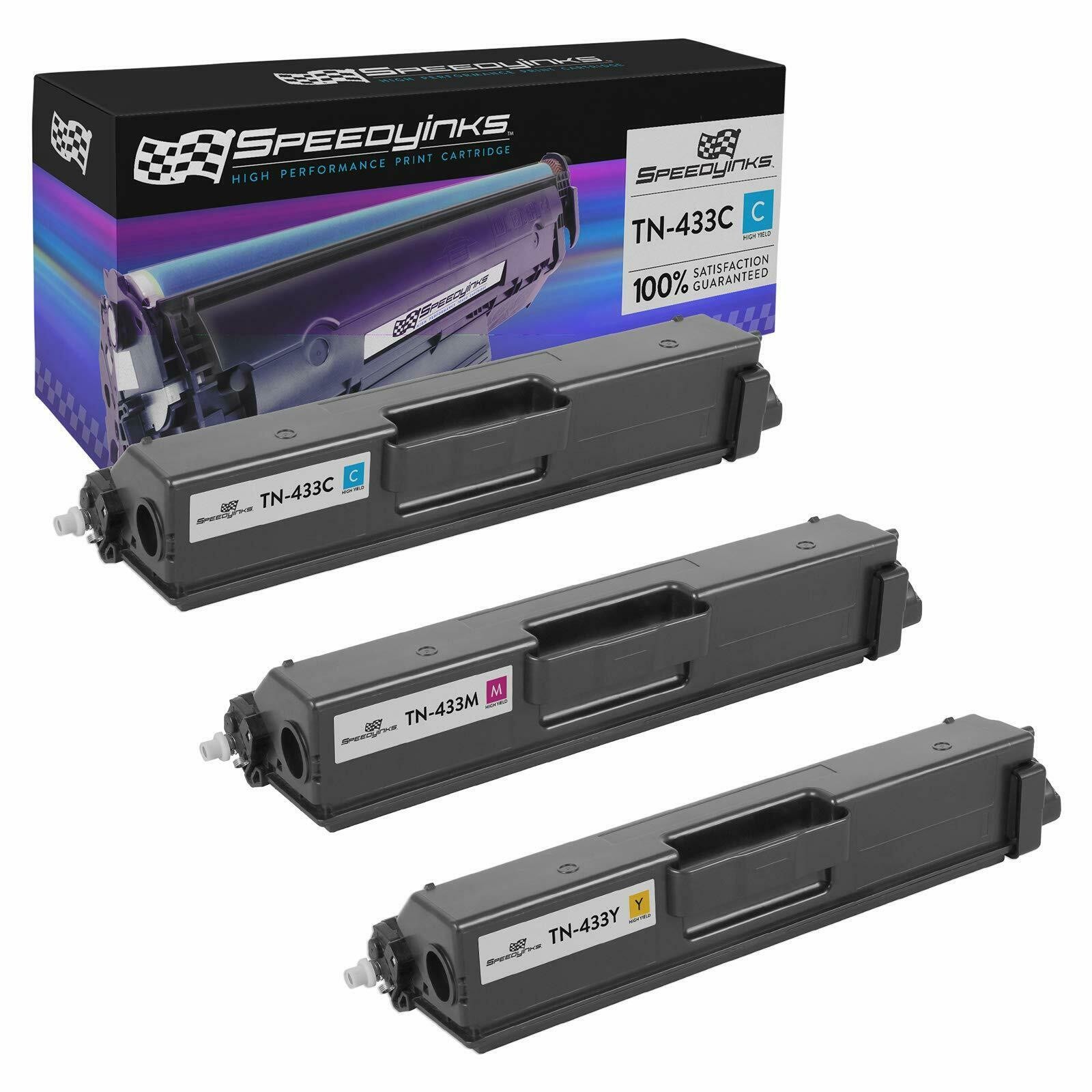 SPEEDYINKS Compatible Brother TN433 H. Yield Toner 3PK (Cyan, Magenta, Yellow)