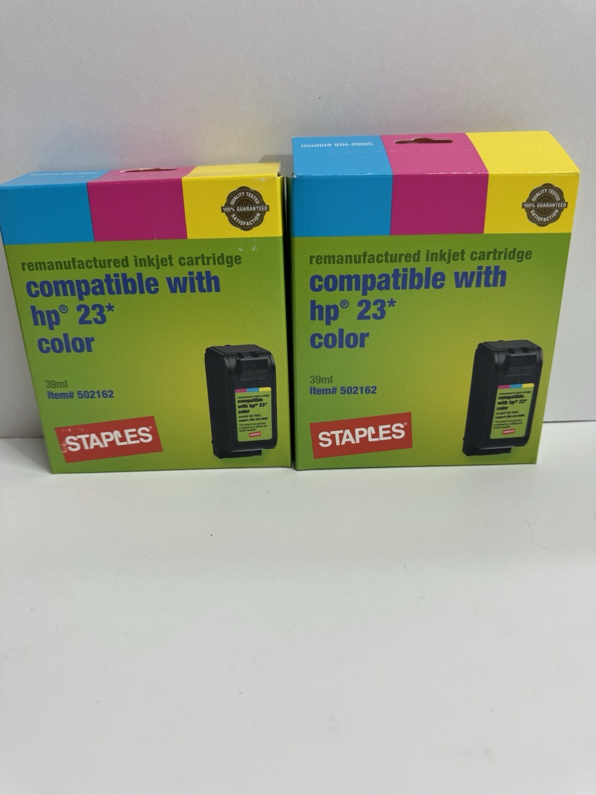 2x Re-manufactured Tri-Color High Yield Inkjet Cartridge for HP C1823D (HP 23)