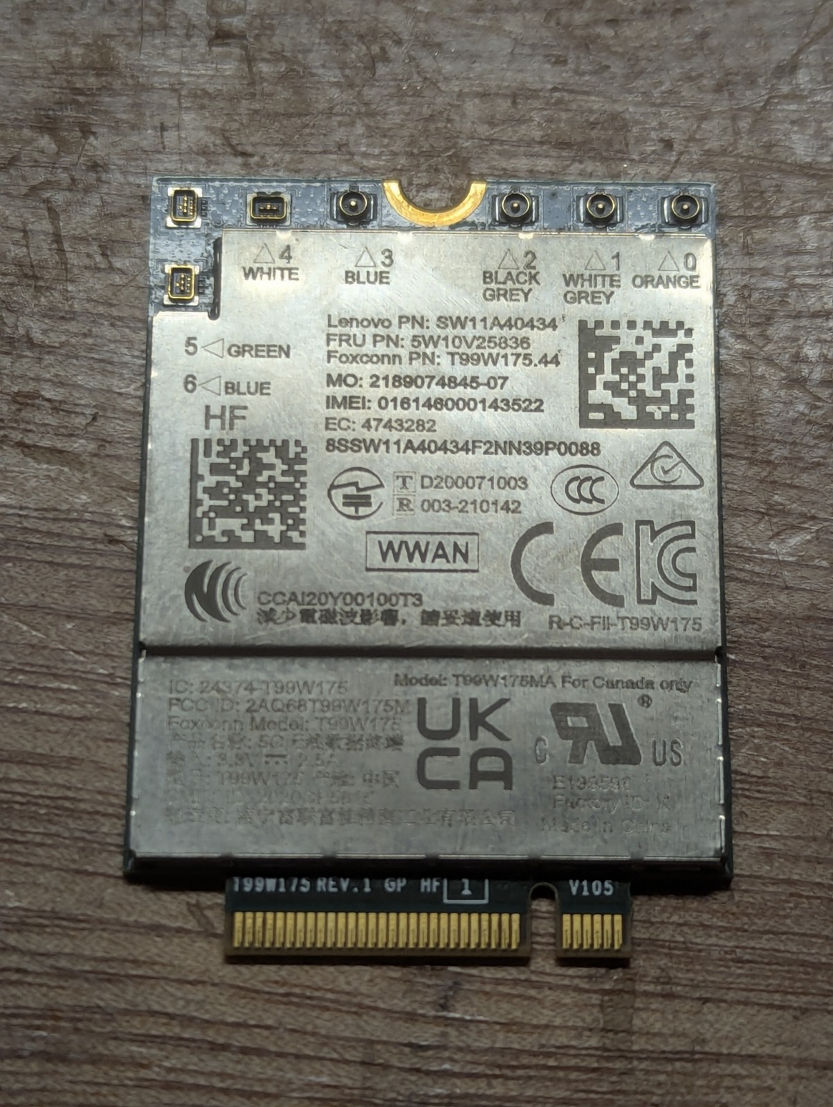 5W10V25836 Original Lenovo WIRELESS Wireless,CMB,FXN,SDX55 mm