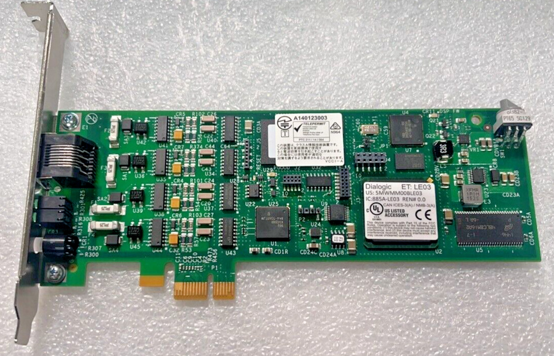 Dialogic PCI-e Fax Board 50-0445-02A 56-0768-01 Full Height Bracket