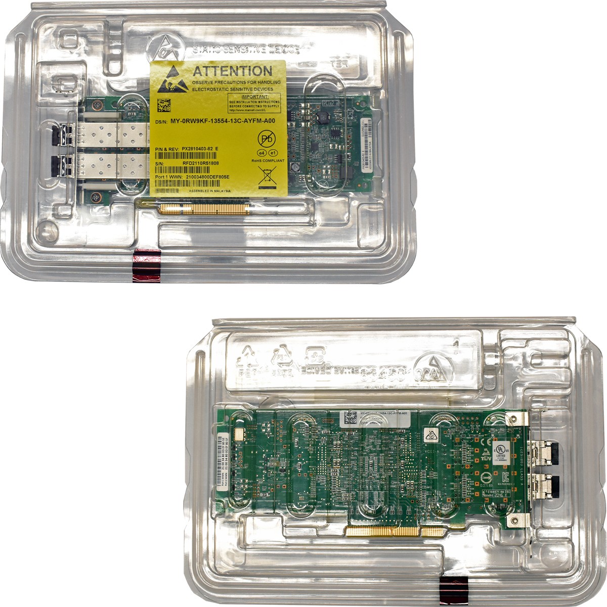 DELL QLE2562L-DEL QLogic FC DP 8Gb PCI-E x8 Network Adapter DP/N 0RW9KF New LP
