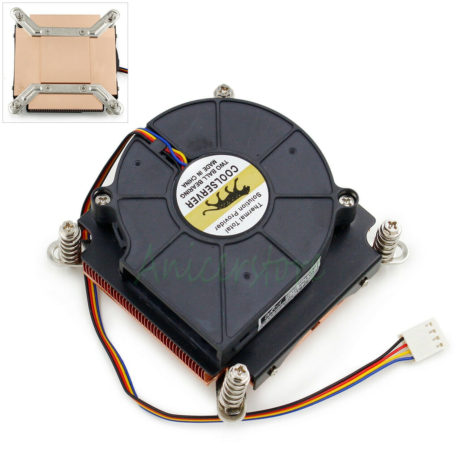 Ultra Slim 4pin Ball Turbo Fan Copper Heatsink CPU Radiator 1150 1155 1U Server