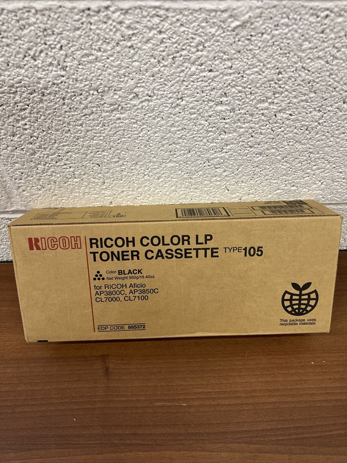 Genuine Ricoh EPD CODE 885372 Color LP Toner Cassette Type 105 BLACK