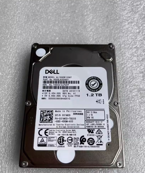 01M0D 001M0D Compatible DELL 1.2TB 10000RPM 12Gbps 2.5" SAS HDD Hard Drive