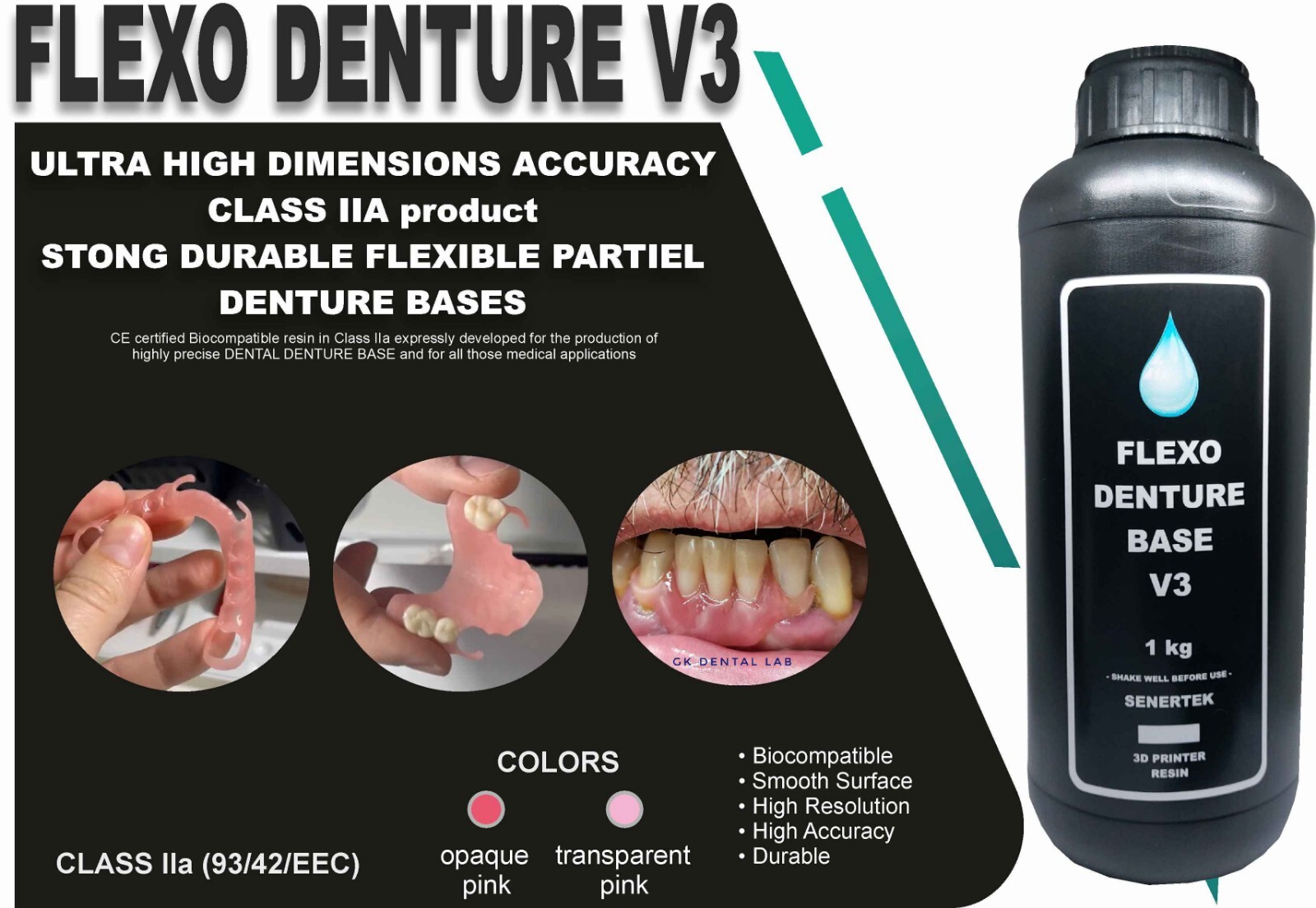 DLP SLA LCD  3d printer  FLEXIBLE DENTURE BASE  resin partiels and full dentures