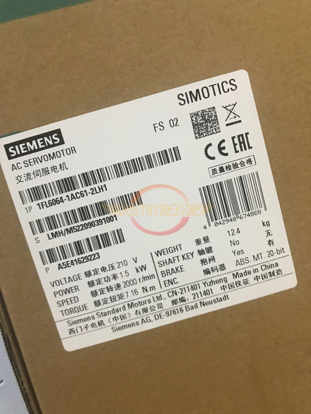 1PCS siemens 1FL6064-1AC61-2LH1 servo motor New FedEx or DHL