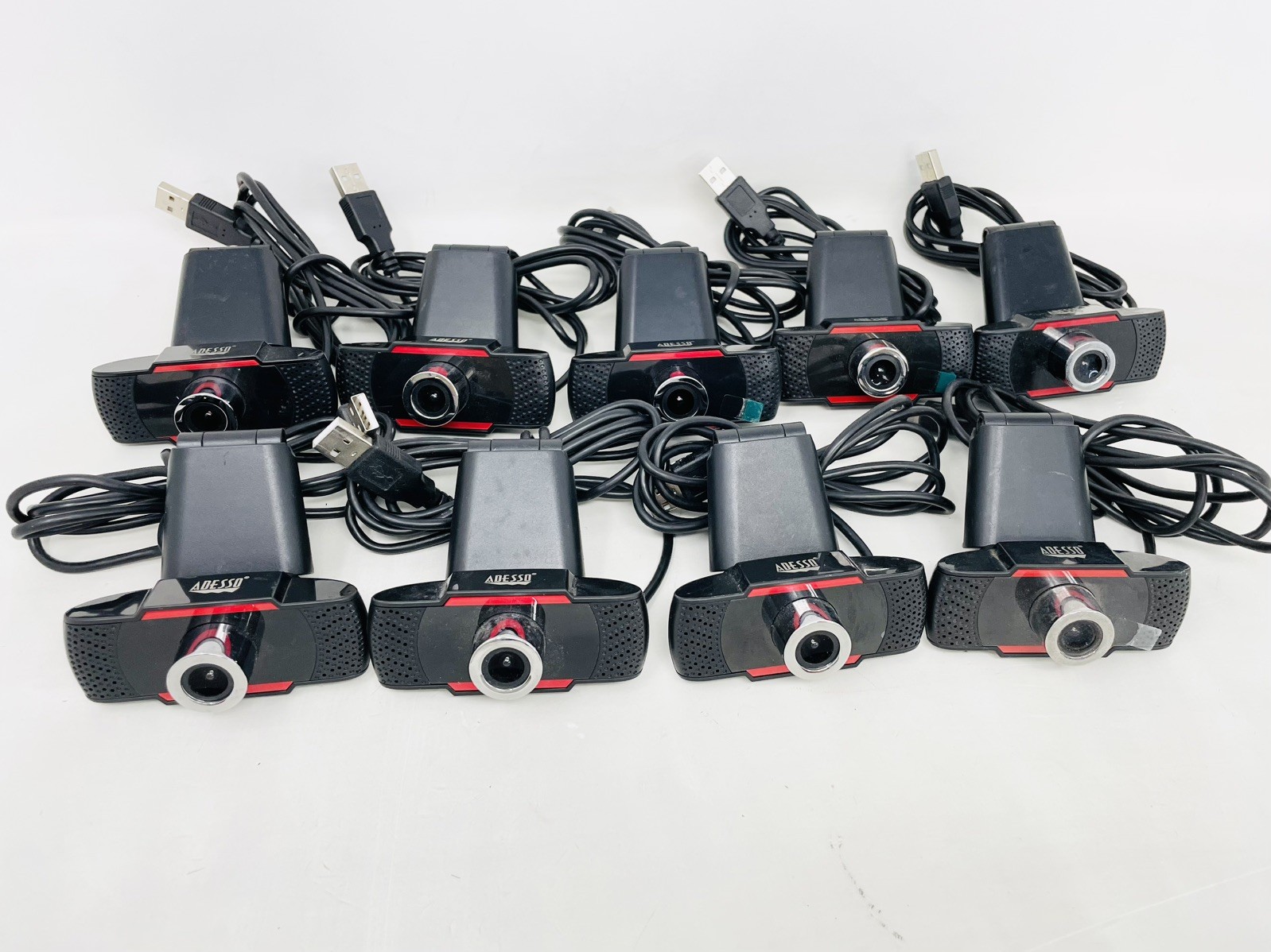 LOT OF 9: ADESSO CYBER TRACK H3 WEBCAM 720p HD USB - USED