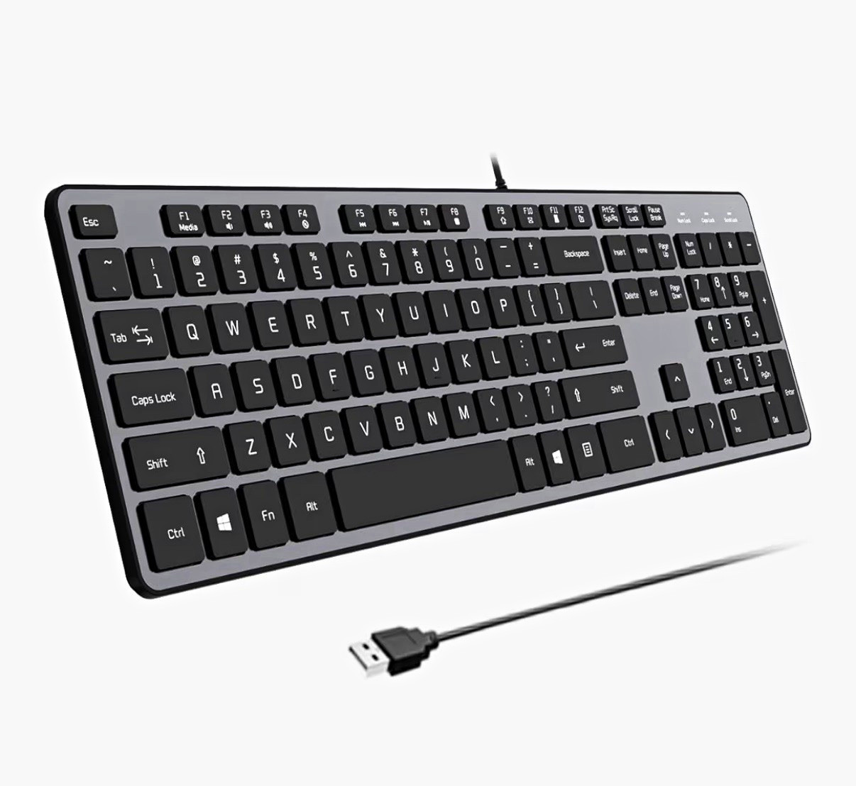 B.Friendit USB Wired Keyboard Quiet Keys Durable Ultra-Slim Damaged Box