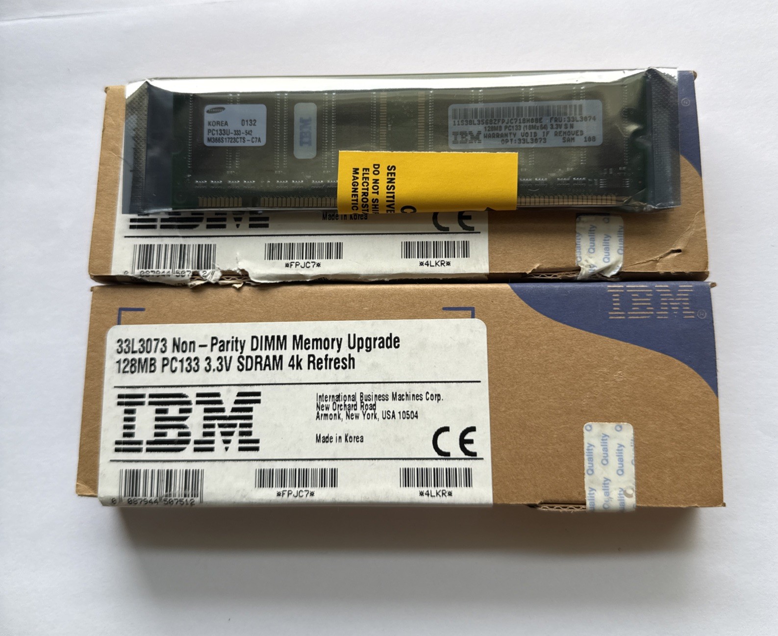 IBM 33L3073 Non Parity DIMM Memory Upgrade 128 MB PC 133 CL3 NP (LOT OF 2) NEW