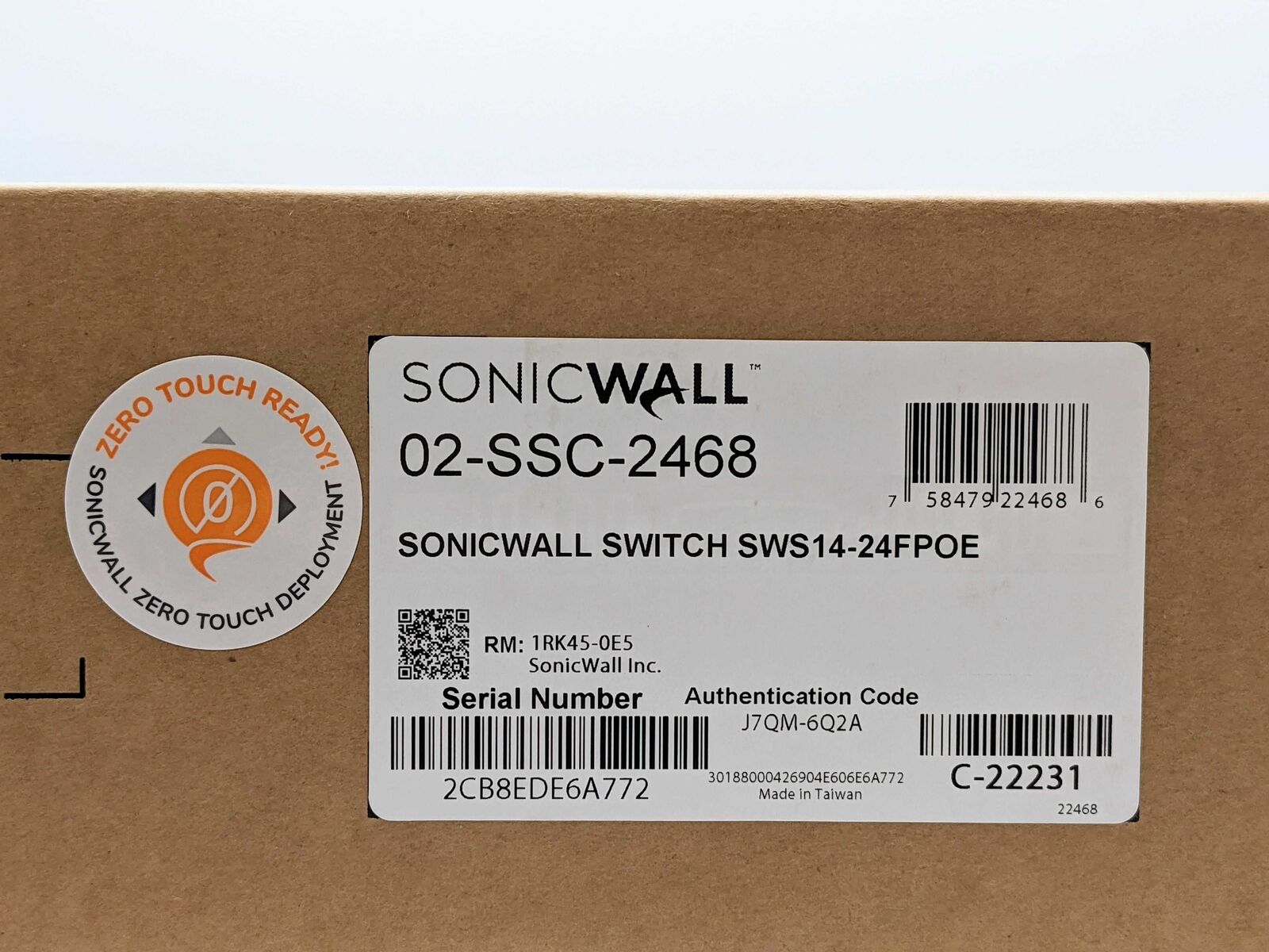 Sonicwall 02-SSC-2468 24 Port Gig Poe Switch 4 Sfp P (02ssc2468)