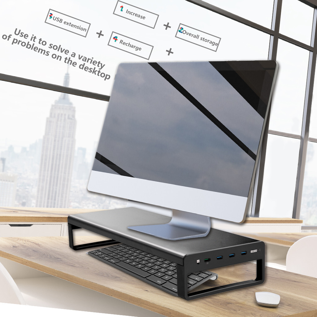 Used Smart Base Aluminum Computer Laptop/Monitor Stand USB 3.0 Wireless ...