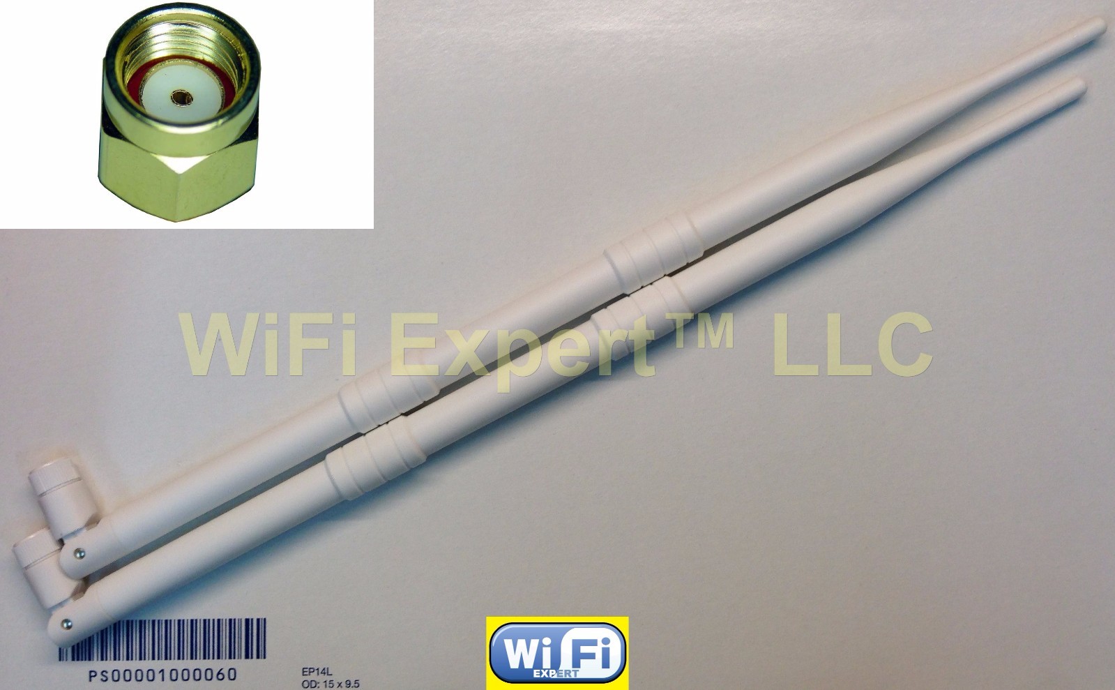 White 9dBi RP-SMA Antennas (2) for Amped High Power 300N Smart Repeater (SR300)