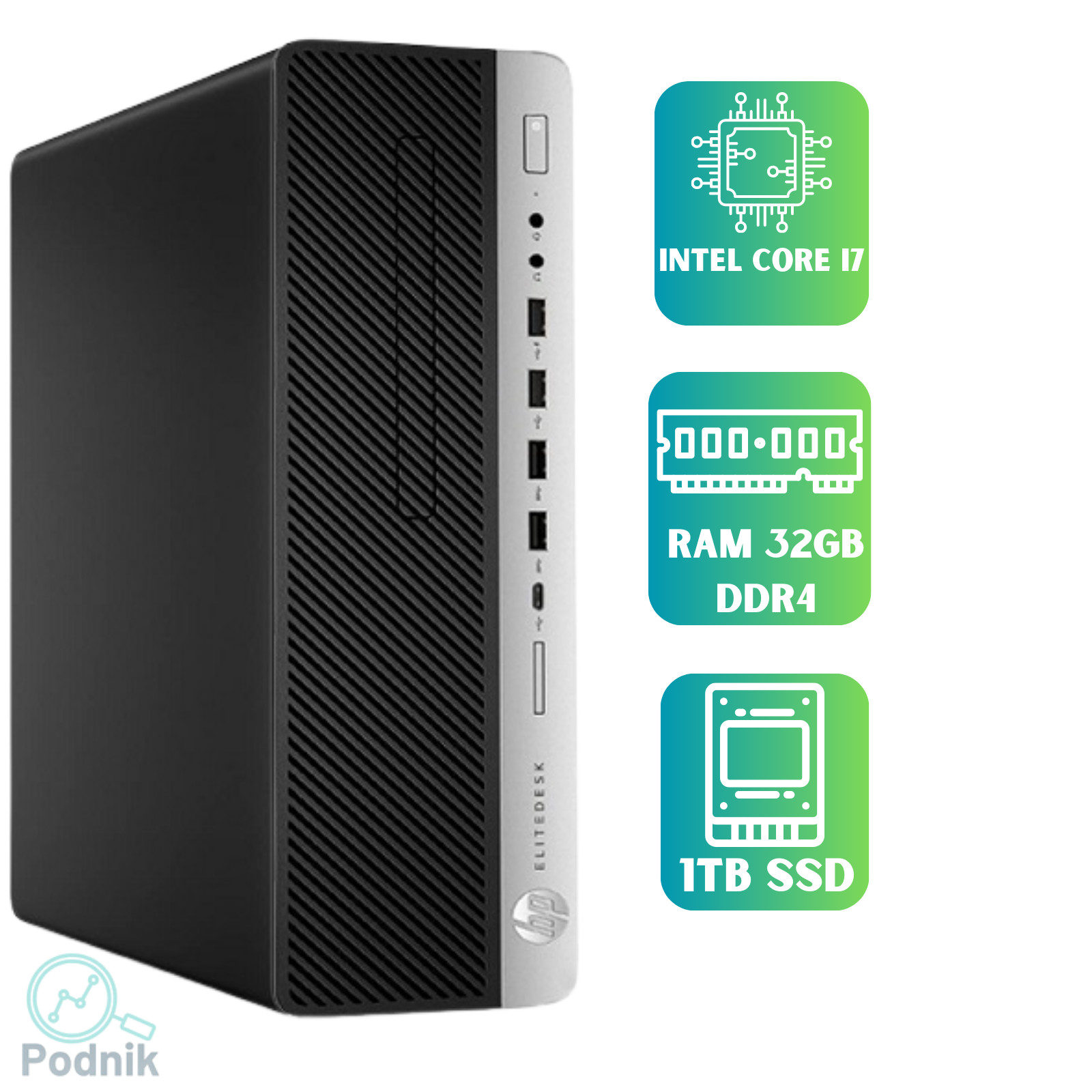 HP SFF Desktop PC i7, up to 32GB RAM, 1TB SSD NVMe, Windows 10/11 Pro, WiFi, BT