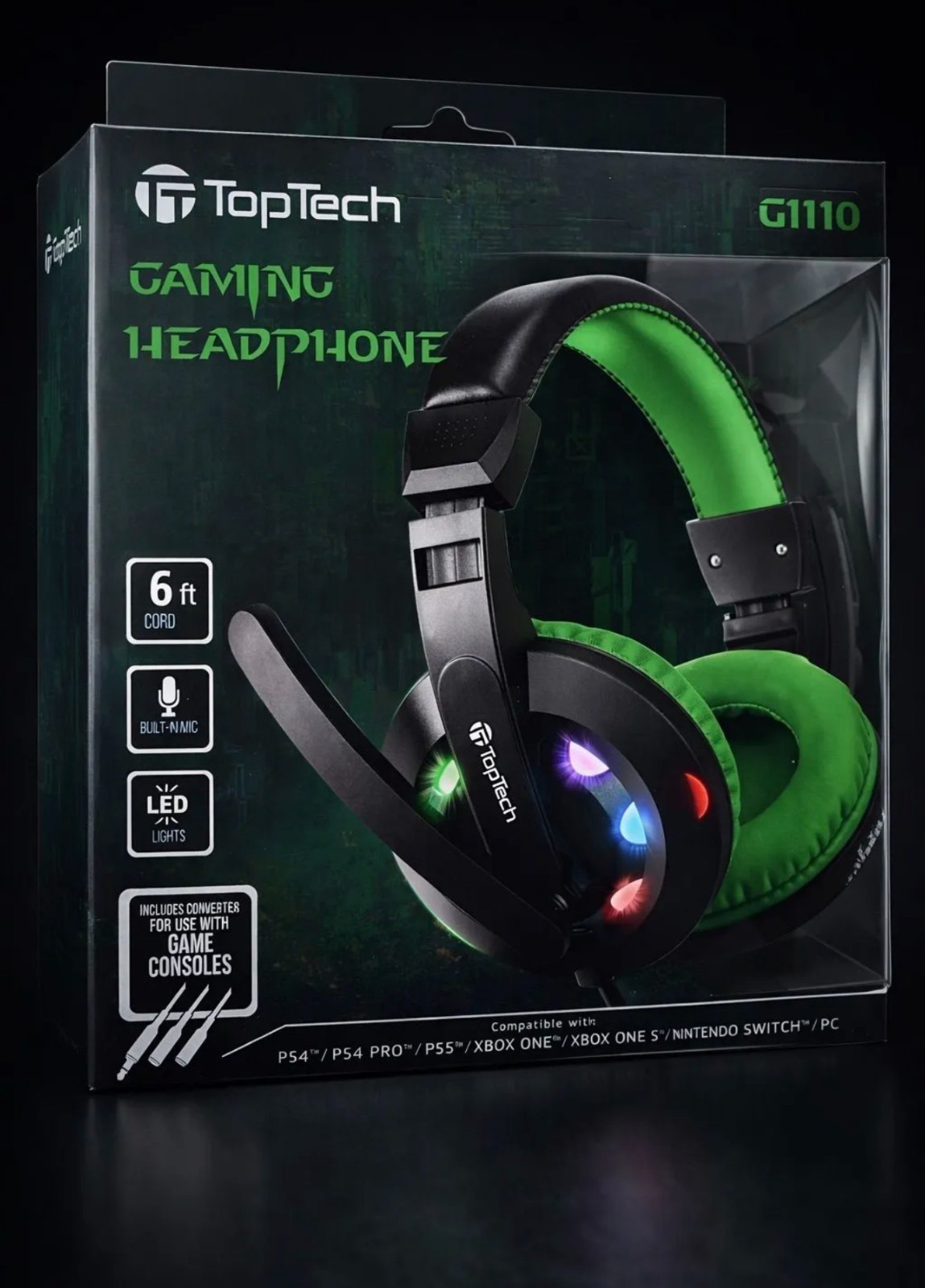 TOPTECH G1110 (BLUE) Gaming Headphone With Led Lights New In Box