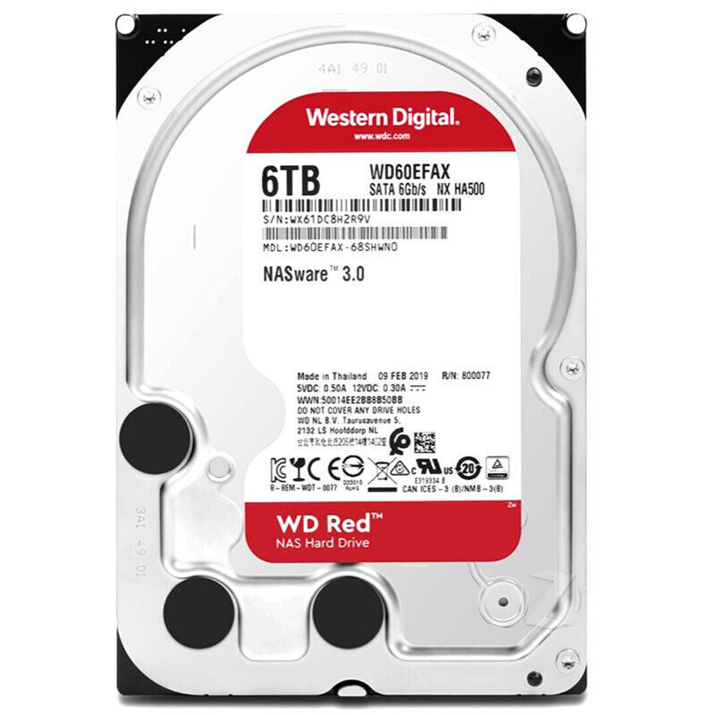 For Western Digital 6TB WD60EFAX 5400 RPM SATA 6Gbs 3.5" NAS HDD Hard Disk Drive