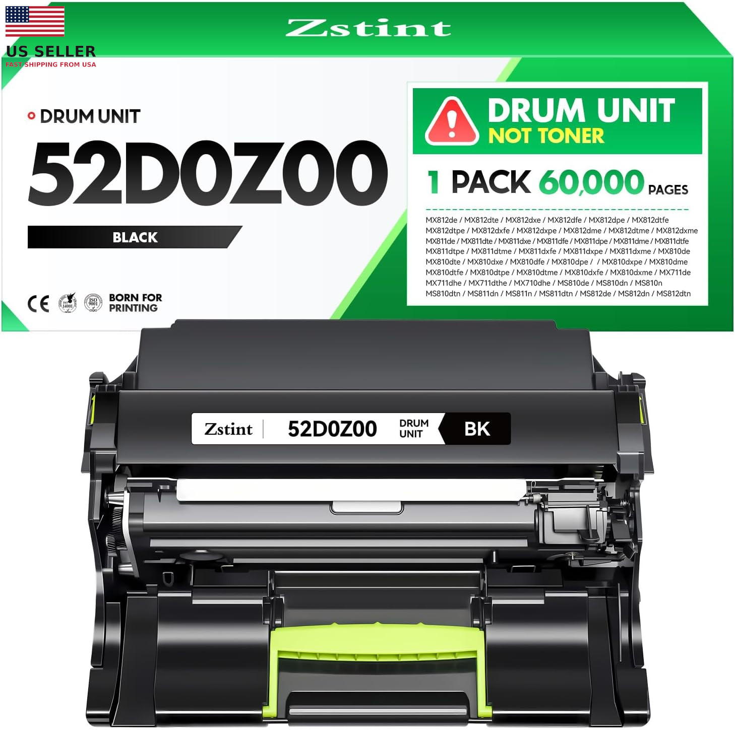 52D0Z00 Imaging Unit (Not Toner) High Yield 1-Pack Replacement for Lexmark 520Z